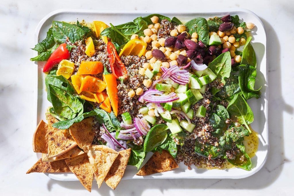 The Perfect Greek-Inspired Quinoa Salad With Lemon Feta Dressing